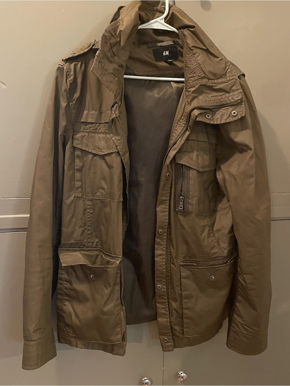 H&M Men's Olive Green Military Field Jacket